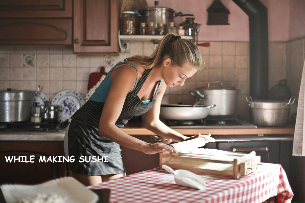 a women preparing food