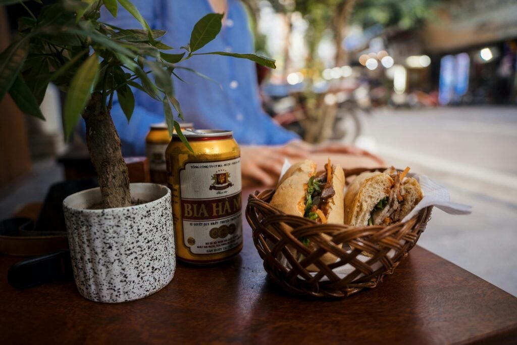 Bánh Mì in a table with a tree