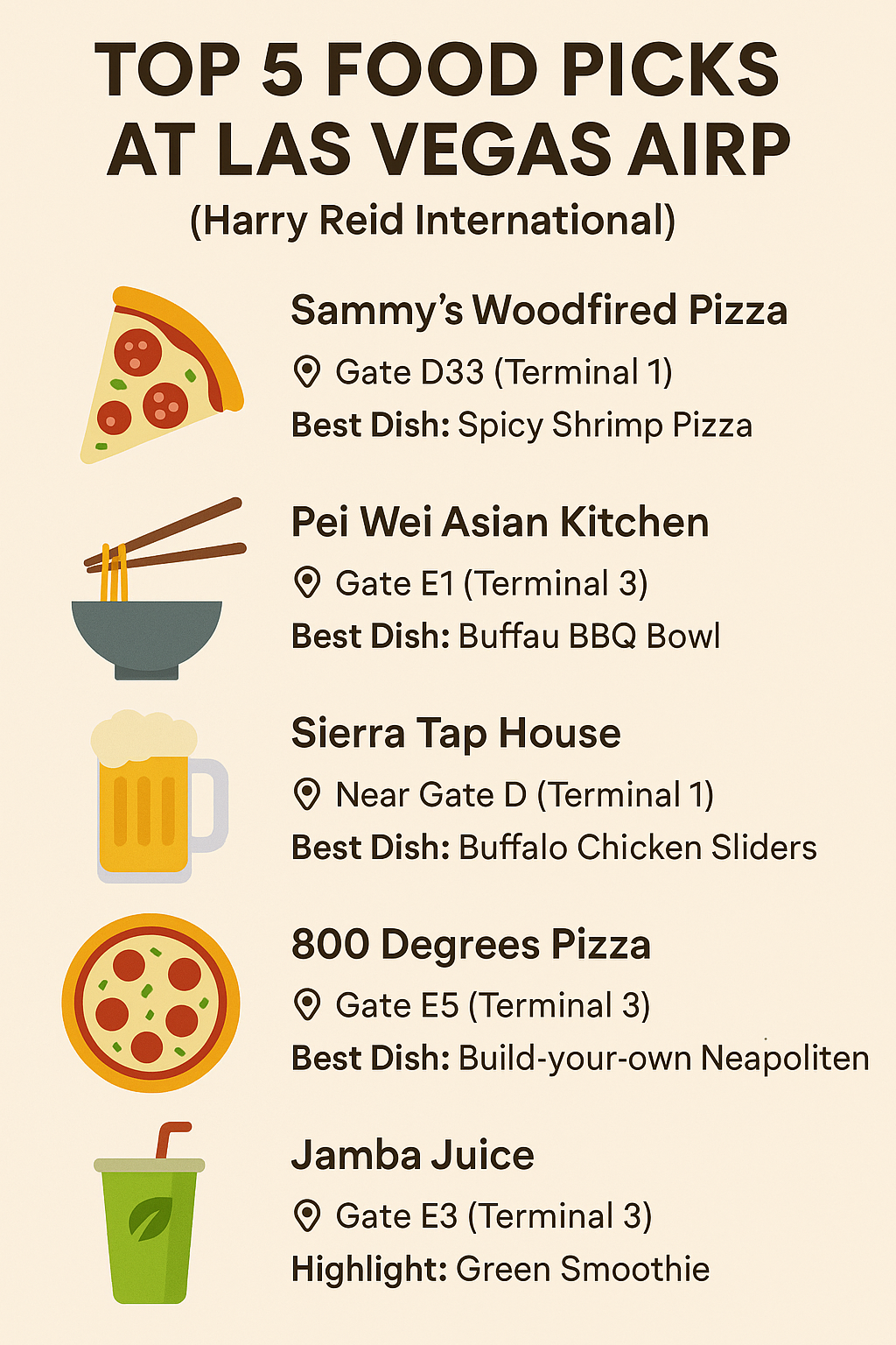 a chart of las vegas food