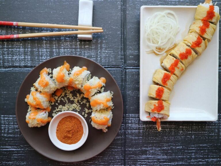 sushi roll on a plate