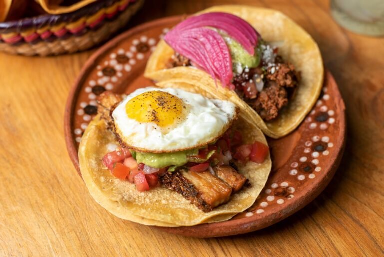 Close-up of Tacos Served in a Restaurant