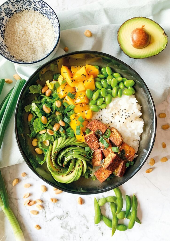 Avocado and Beans with Rice